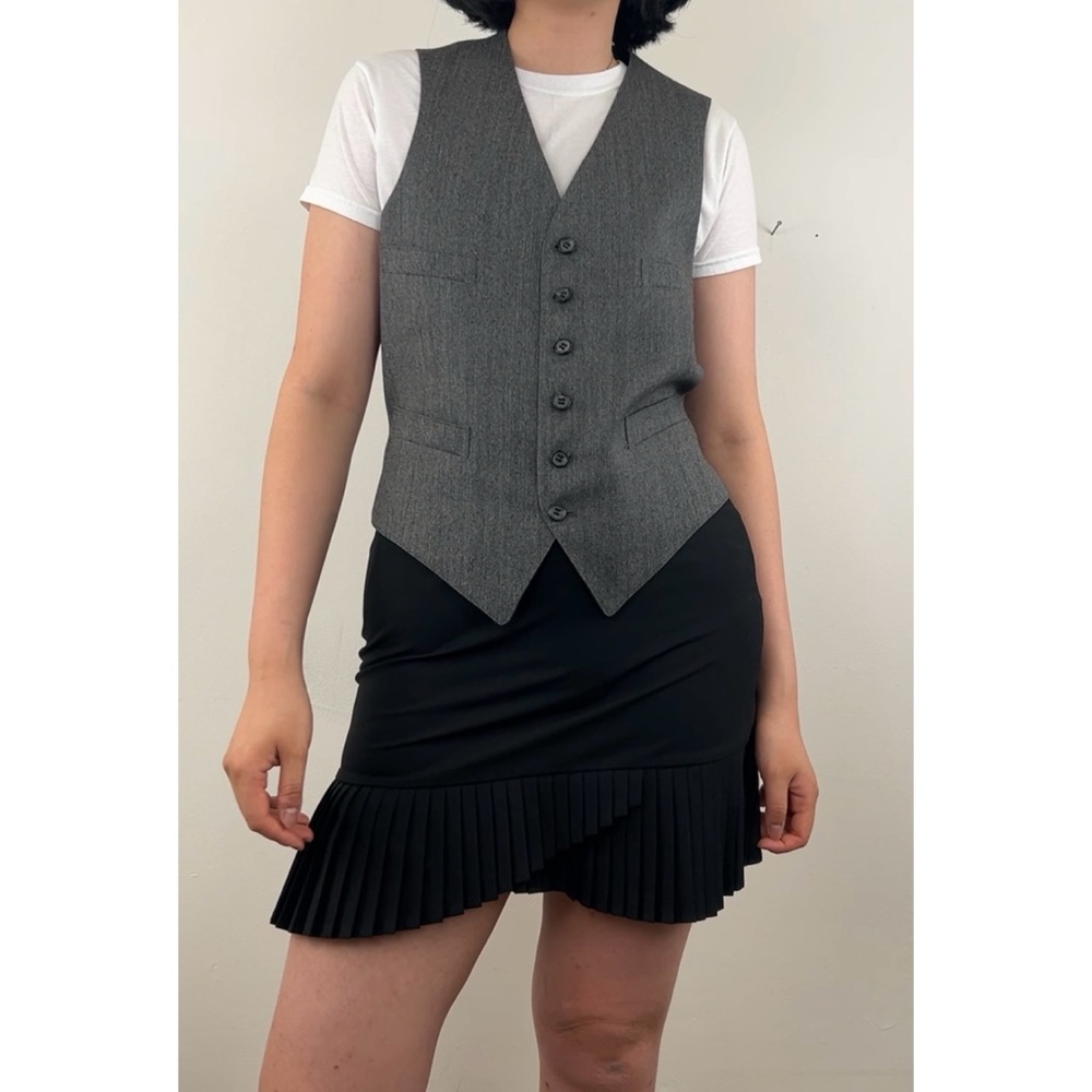 Vintage Classic Boyfriend Gray Wool Vest